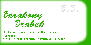 barakony drabek business card
